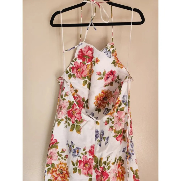 NWD Reformation Selia Linen Midi Dress Size XL Backless Floral Ties - Picture 7 of 16